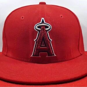 Red LA Angels Baseball Cap with Embroidered Logo